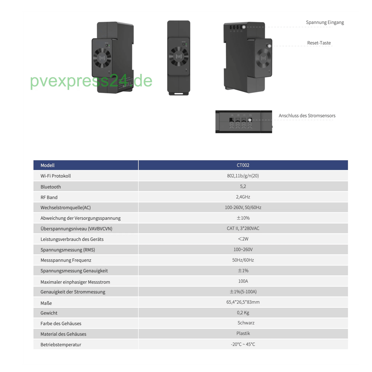 MARSTEK CT002 Dreiphasiger Smart Meter - PVExpress24