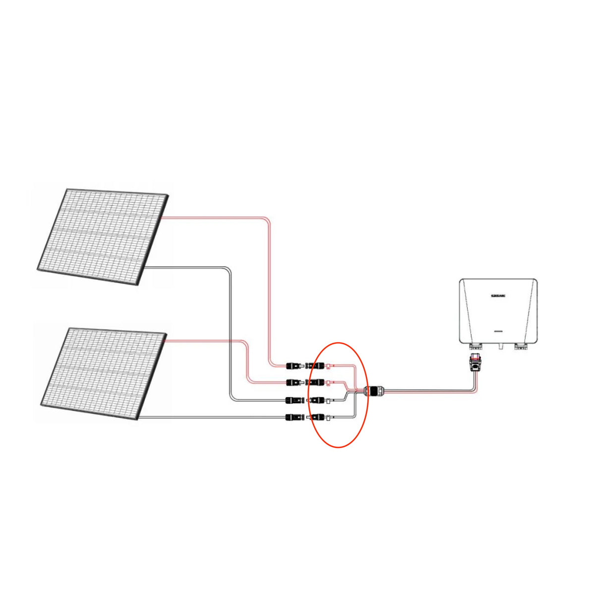 Sunshare 0,5m MC4/Slim Adapterkabel für Sunshare-Stromspeicher