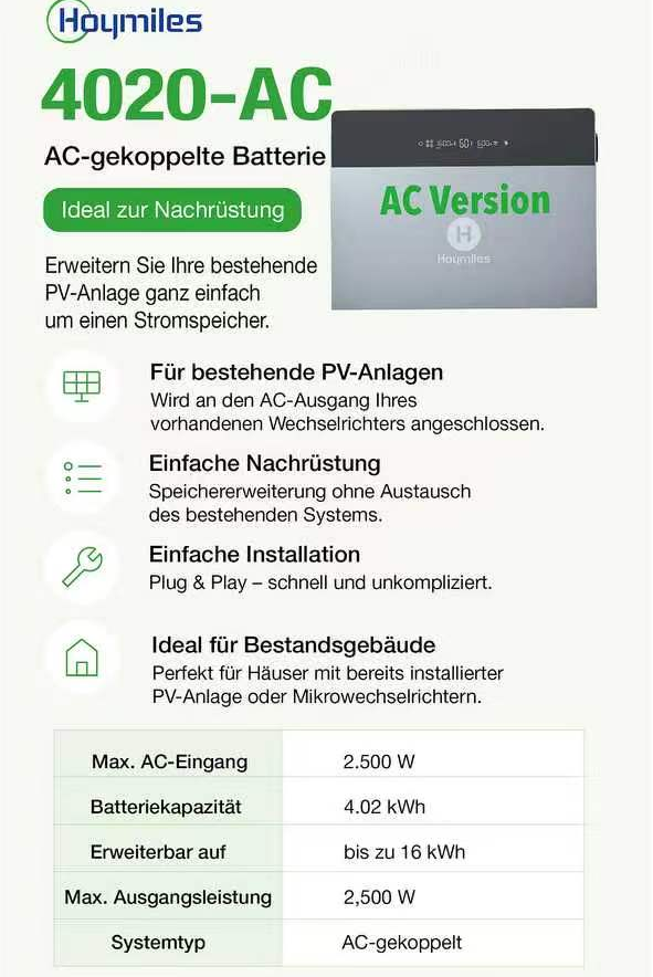 Hoymiles 4020 AC mit 4020S mit Hoymiles HMeter T120