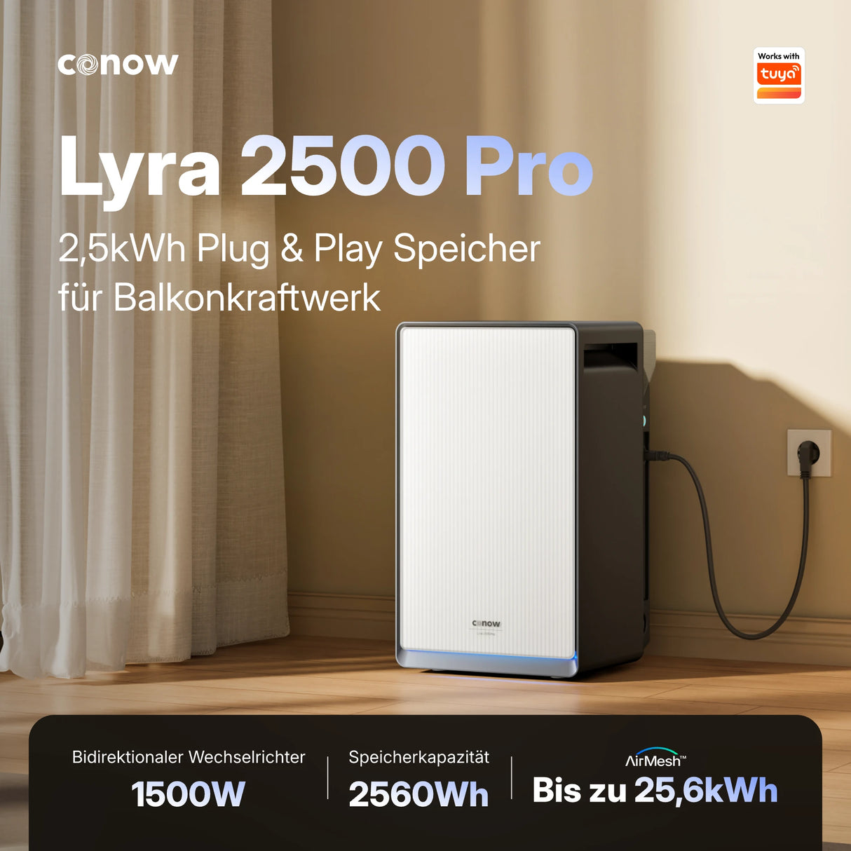 Conow Lyra 2500 Pro Speicher für Balkonkraftwerke