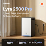Conow Lyra 2500 Pro Speicher für Balkonkraftwerke