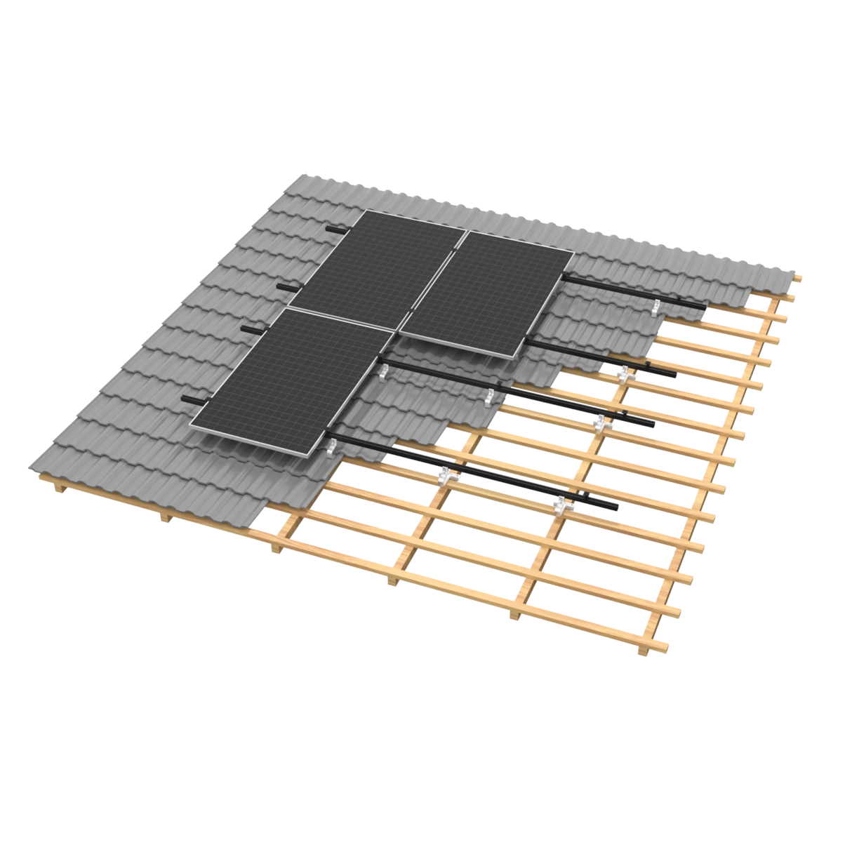 Clenergy SolarRoofPro 2.0 Montageset für 24 Modulen 10kWp