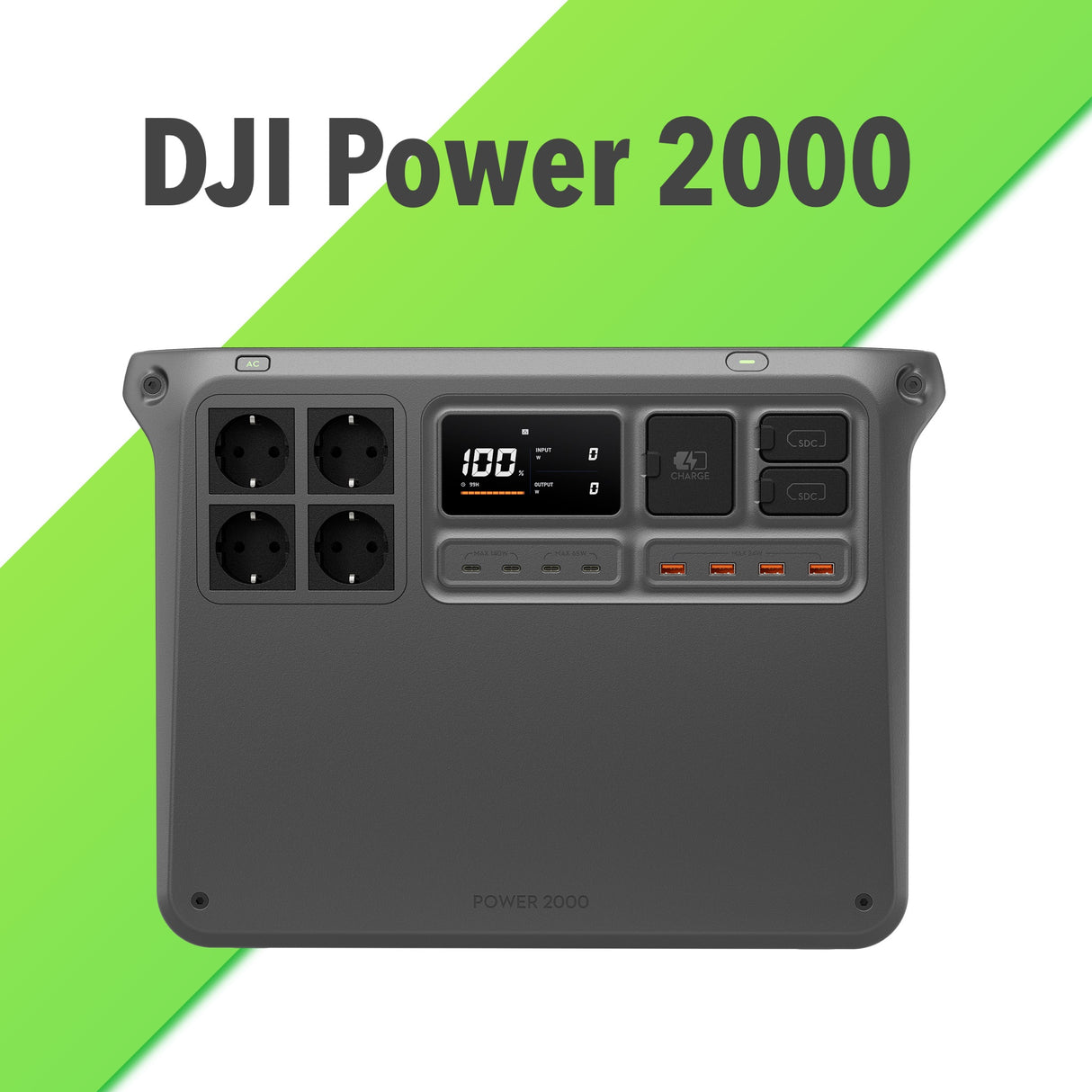 DJI Power 2000 Powerstation und Balkonkraftwerkspeicher mit 2kWh und 3000W AC-Ausgang