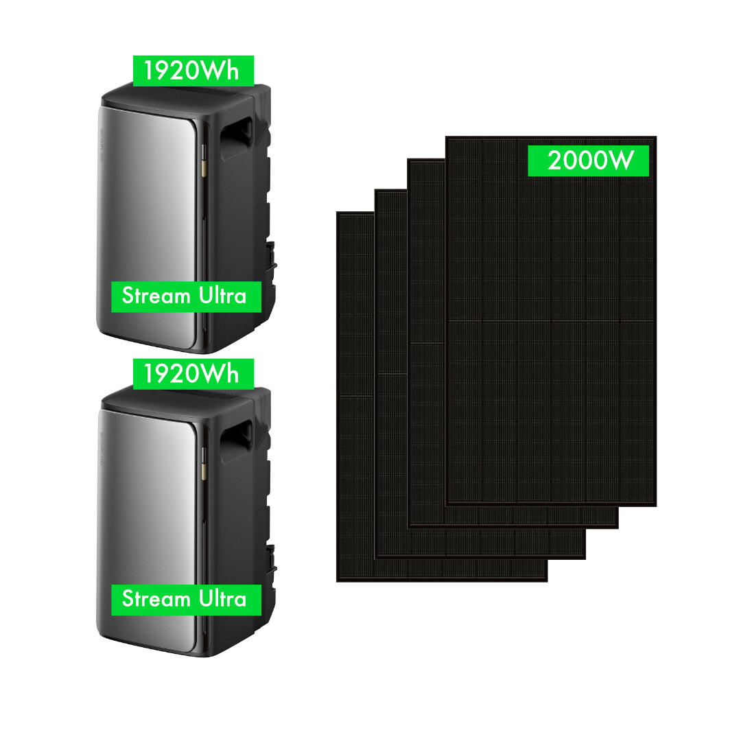 Set - 2000W Balkonkraftwerk mit EcoFlow Ultra und 4x 500W Solarmodule