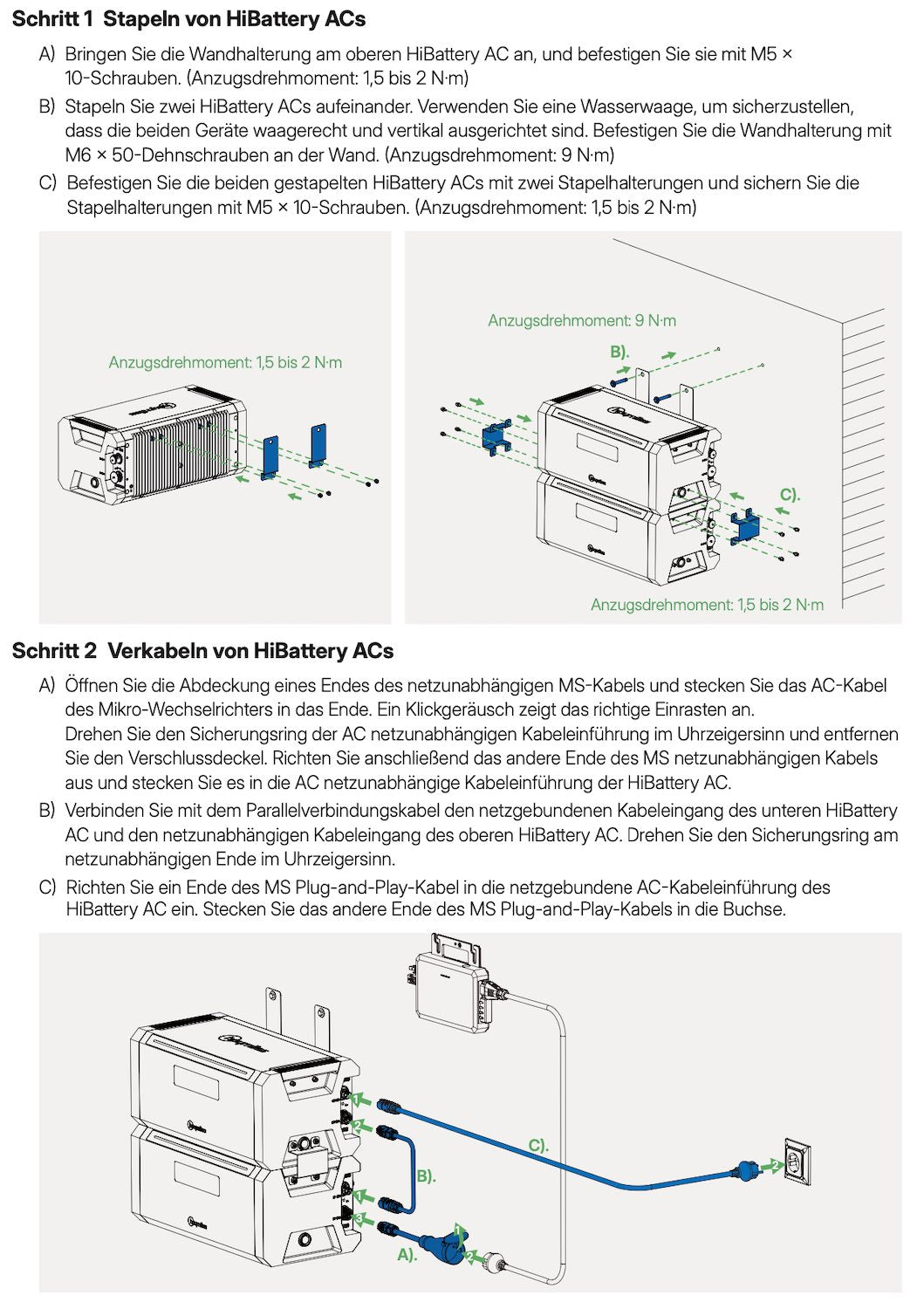 Hoymiles HiBattery 1920 AC (HB-1920-AC) Erweiterungsset mit parallele Anschlusskabel