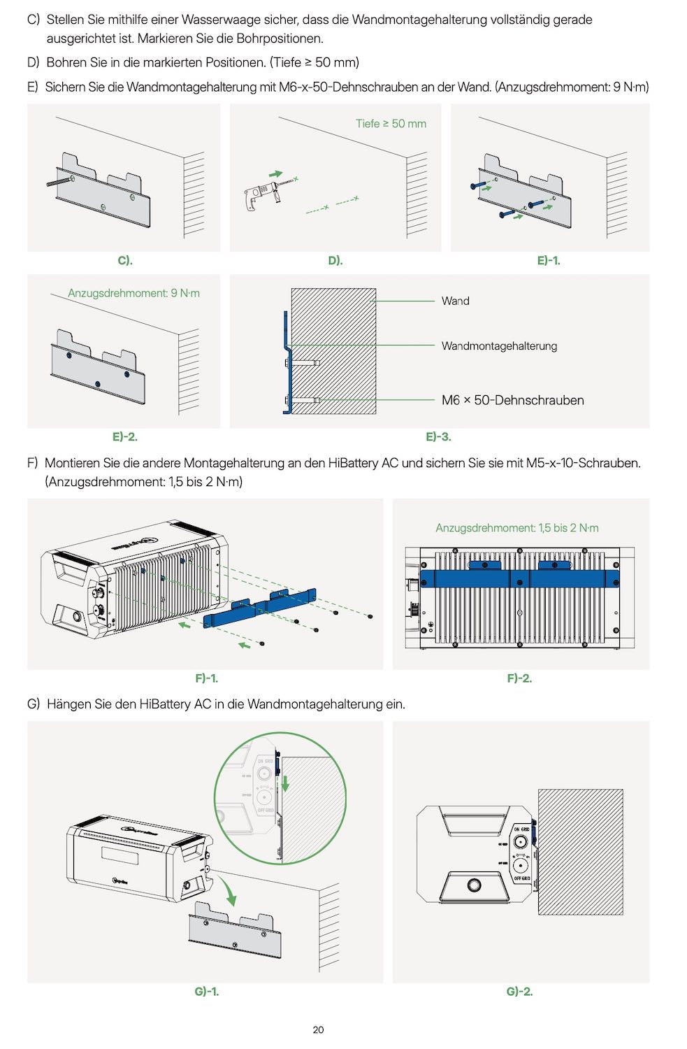 Hoymiles HiBattery 1920 AC (HB-1920-AC) Wandhalterung