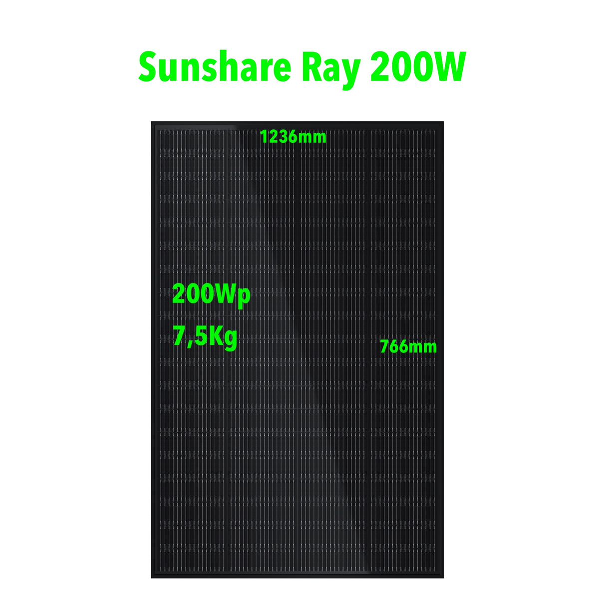 Sunshare Ray Solarmodule 200W Fullblack für Balkonkraftwerke
